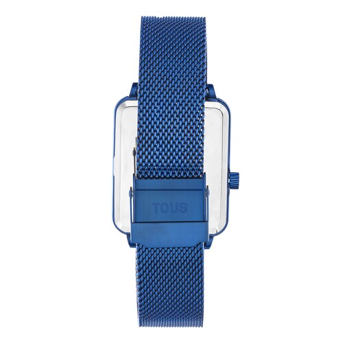Reloj analógico y digital con brazalete de acero IP azul MARS