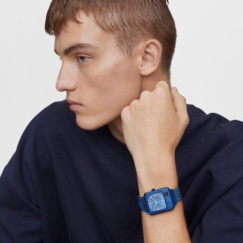 Reloj analógico y digital con brazalete de acero IP azul MARS