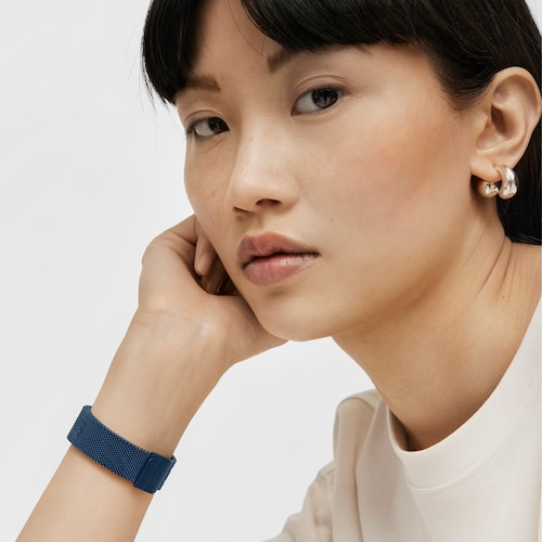 Reloj analógico y digital con brazalete de acero IP azul MARS