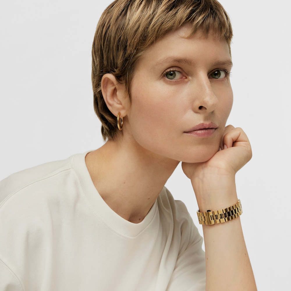 Rellotge anal&ograve;gic amb bra&ccedil;alet d'acer IPG daurat MARS