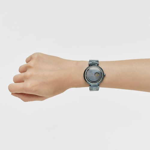 Reloj analógico con brazalete de acero IP azul MARS