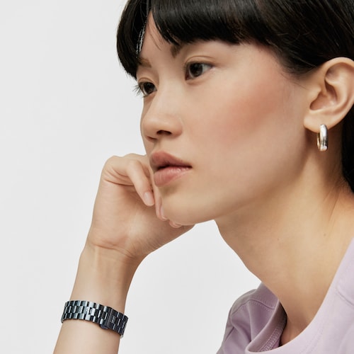 Reloj analógico con brazalete de acero IP azul MARS