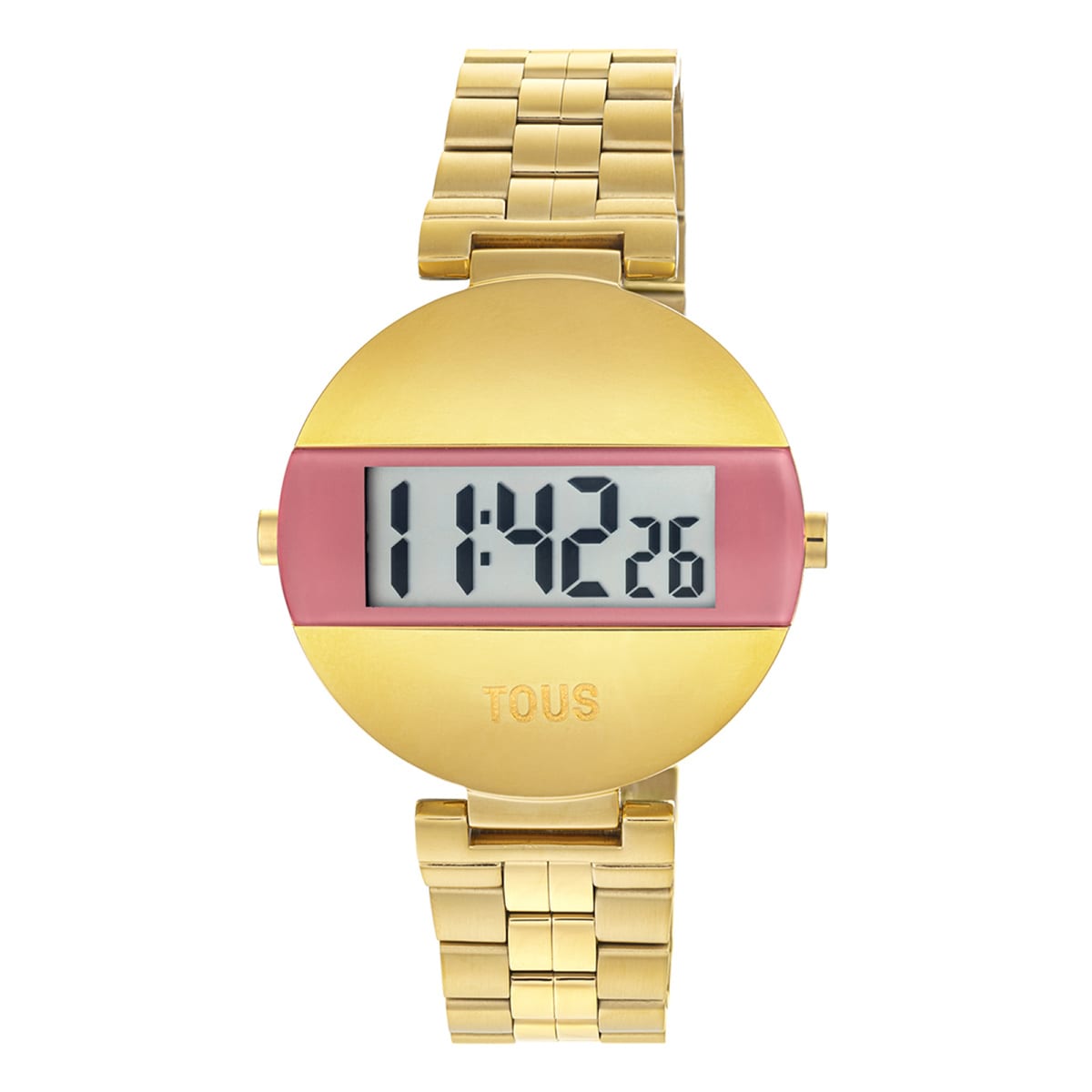 Tous - Reloj Digital Con Brazalete De Acero Ipg Dorado Y Color Rosa Mars - Único