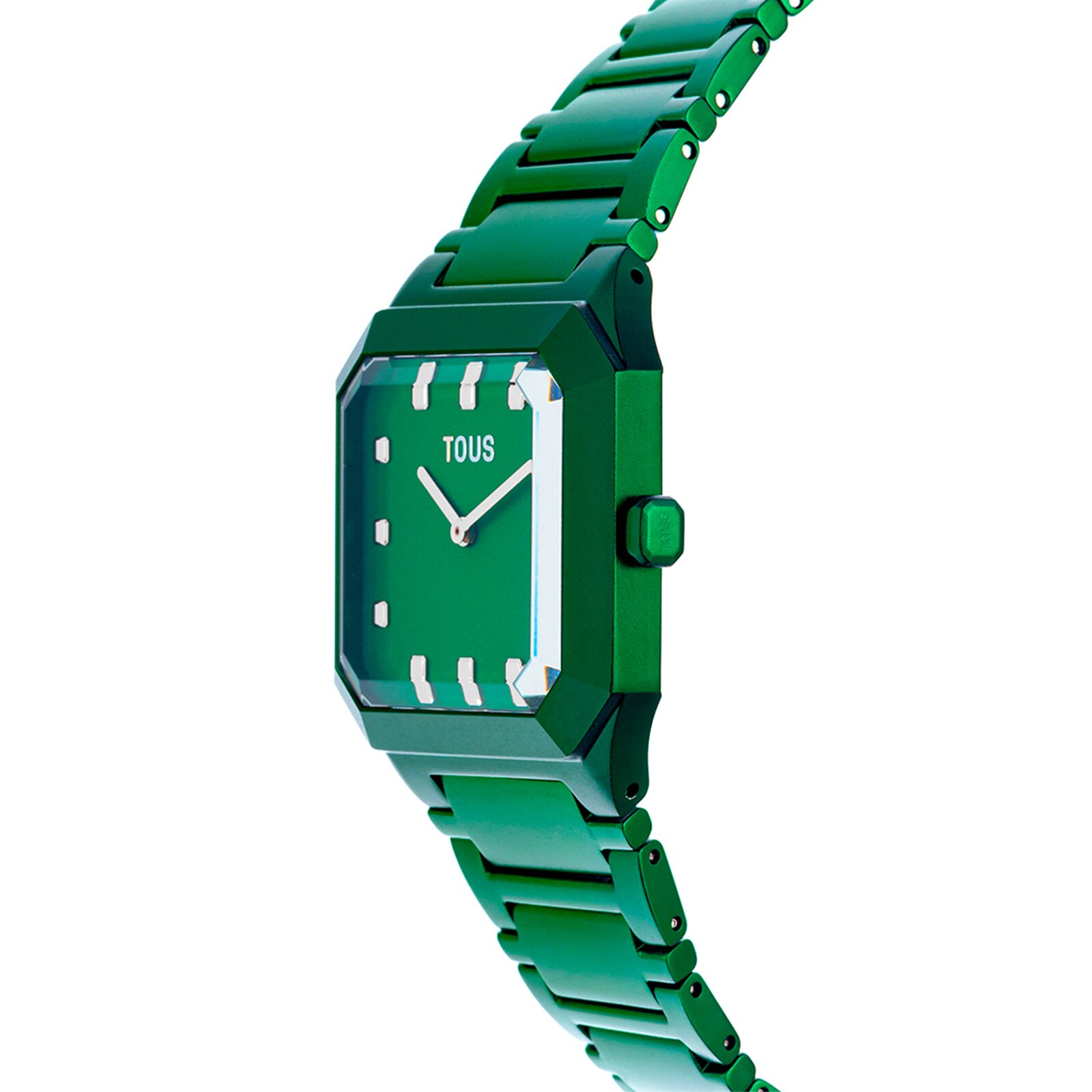 Karat Squared Analogue watch with green aluminum strap