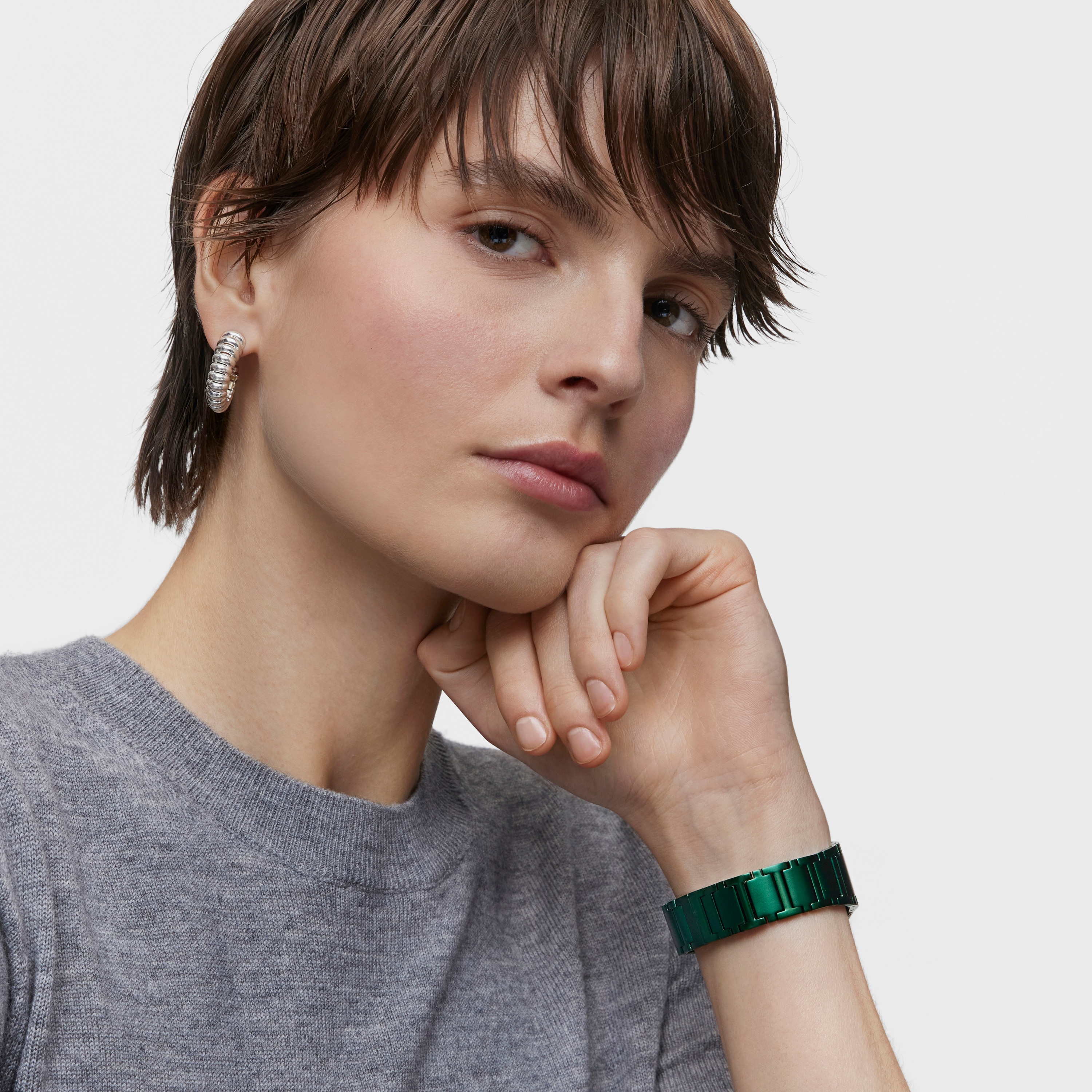 Karat Squared Analogue watch with green aluminum strap