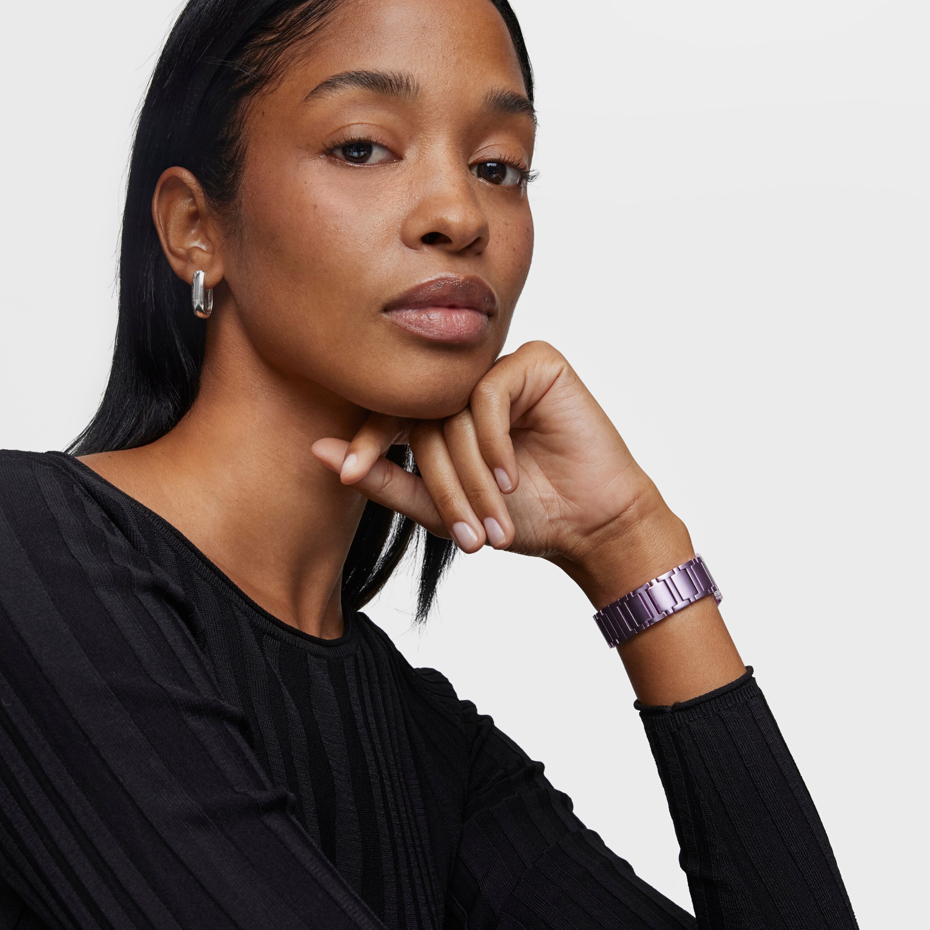 Karat Squared Analogue watch with rose-colored aluminum strap