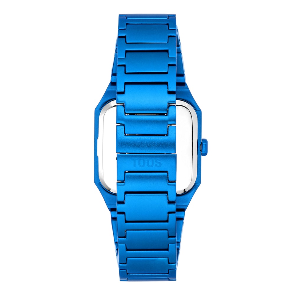Reloj anal&oacute;gico con brazalete de aluminio azul Karat Squared