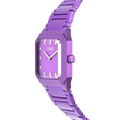Karat Squared Analogue watch with lilac-colored aluminum strap