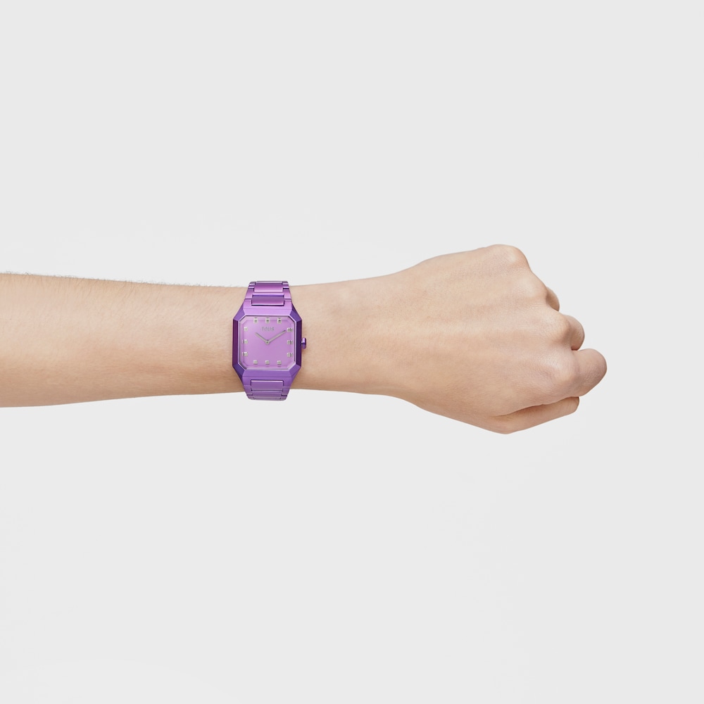 Karat Squared Analogue watch with lilac-colored aluminum strap Karat Squared Analogue watch with lilac-colored aluminum strap