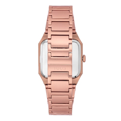 Karat Squared Analogue watch with aluminum strap in rose gold and zirconias