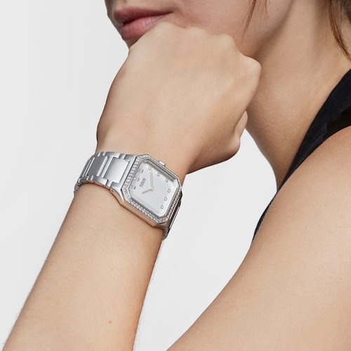 Karat Squared Analogue watch with aluminum strap and zirconias