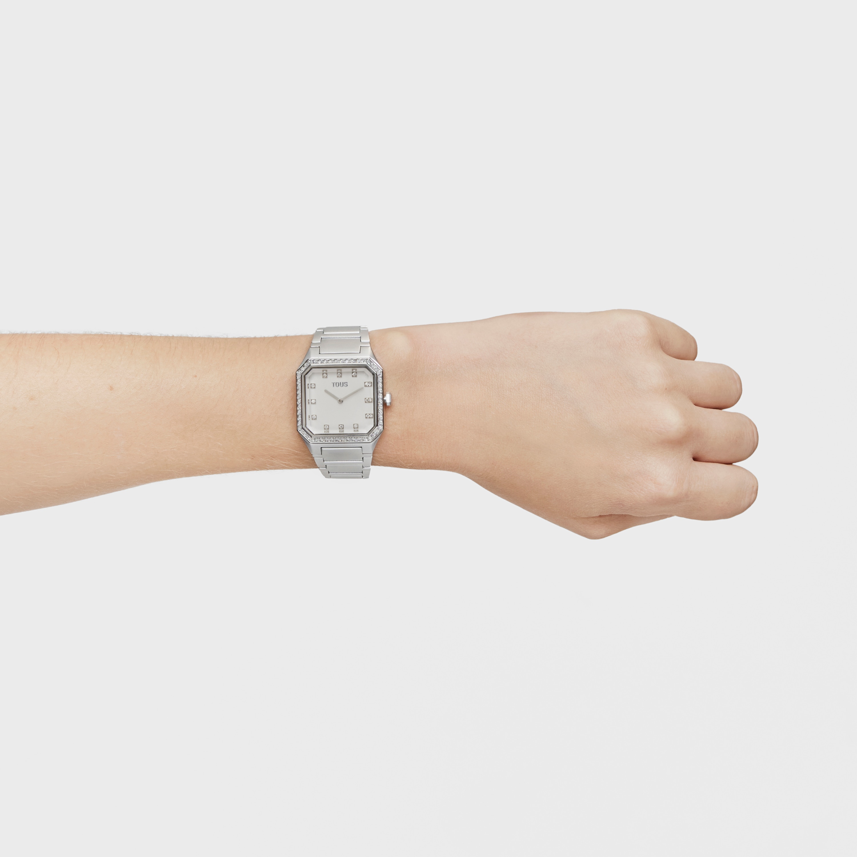 Karat Squared Analogue watch with aluminum strap and zirconias