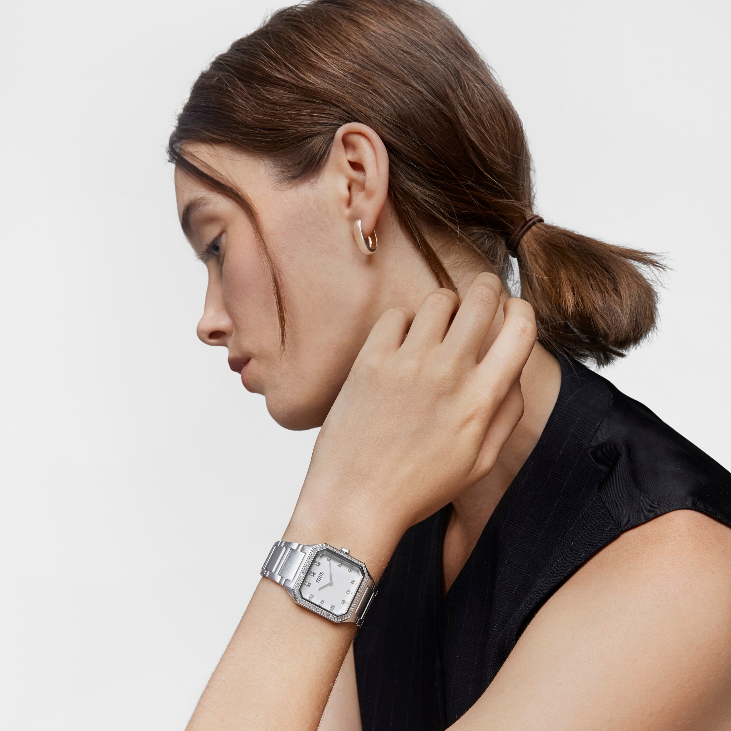 Karat Squared Analogue watch with aluminum strap and zirconias