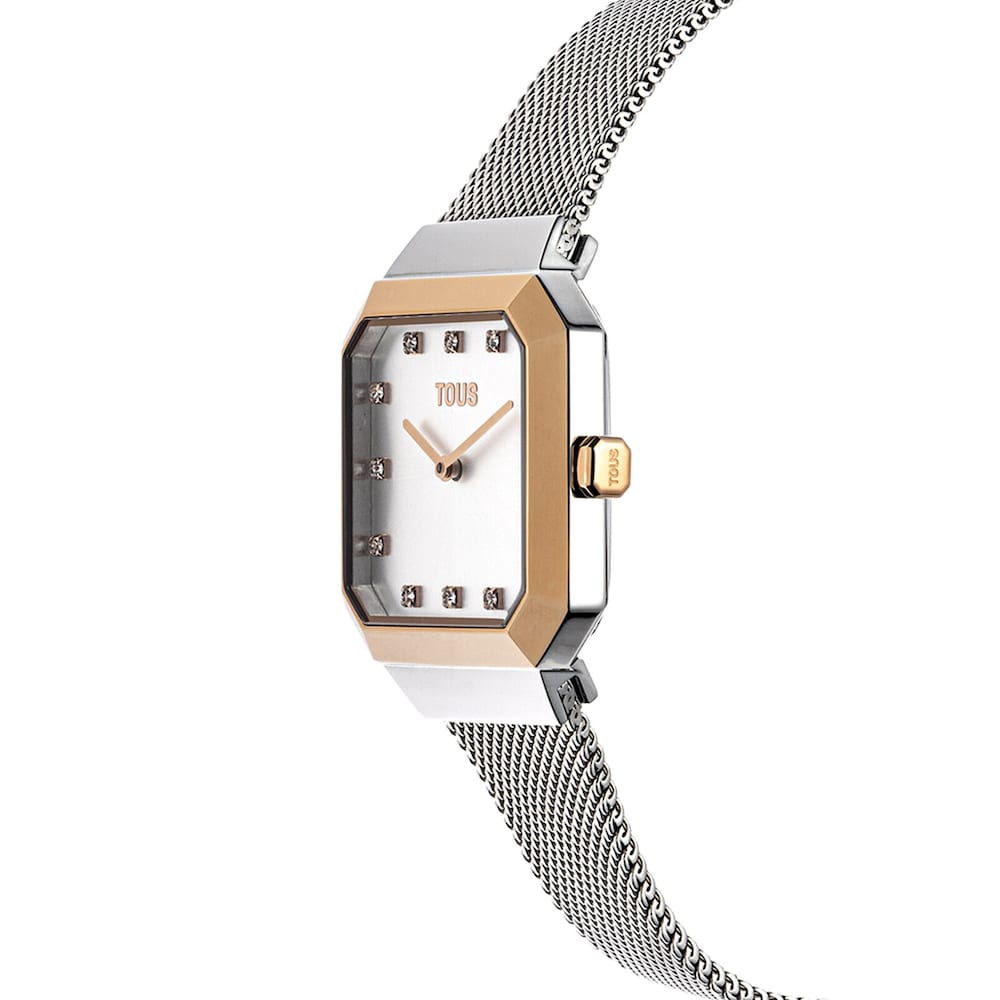 Anal&oacute;gov&eacute; hodinky Karat Squared z&nbsp;ocele IPRG ružovej farby a&nbsp;oceľov&yacute;m remienkom