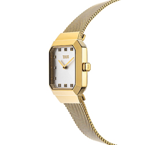 Karat Squared Analogue watch with gold-colored IPG steel wristband