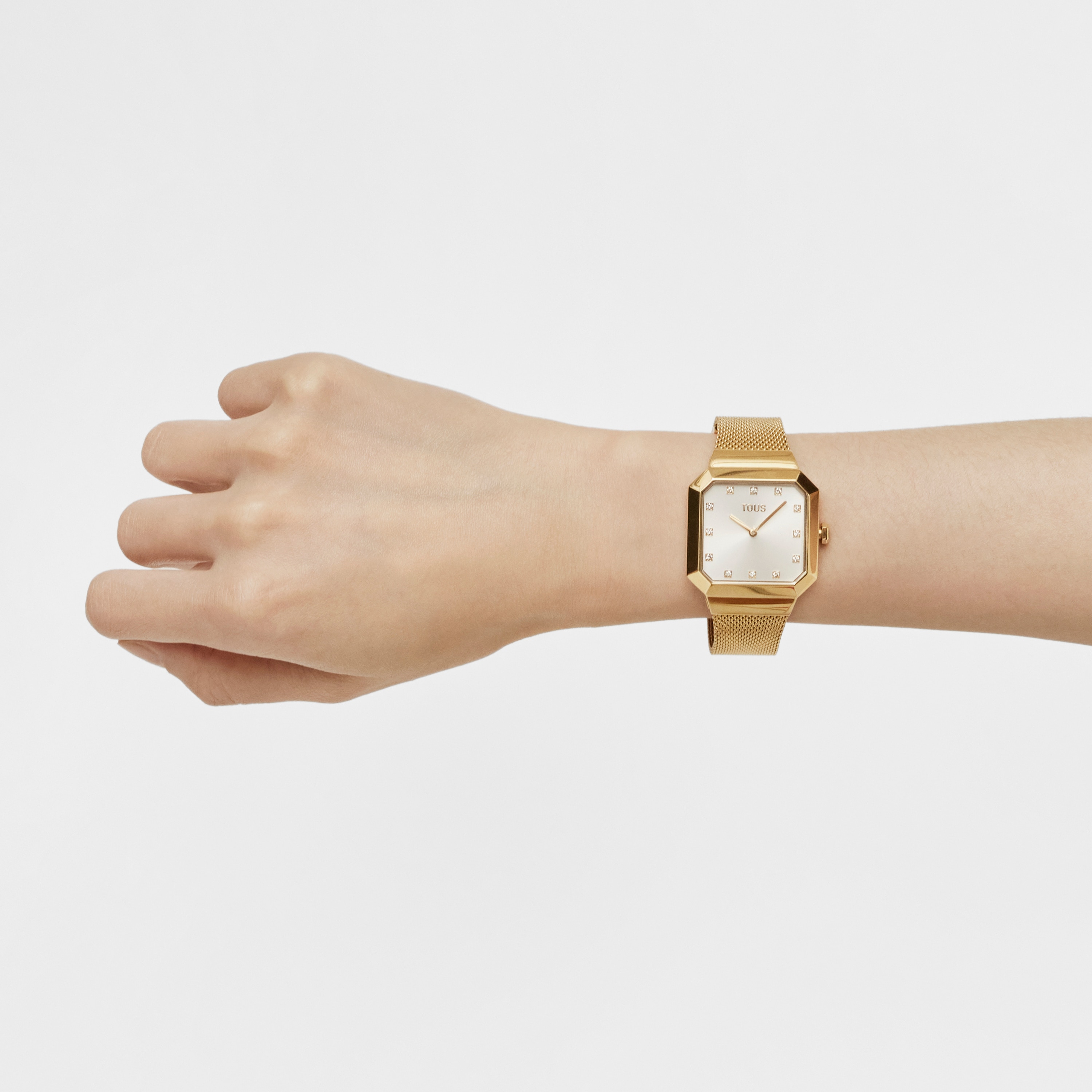 Reloj analógico con brazalete de acero IPG dorado Karat Squared