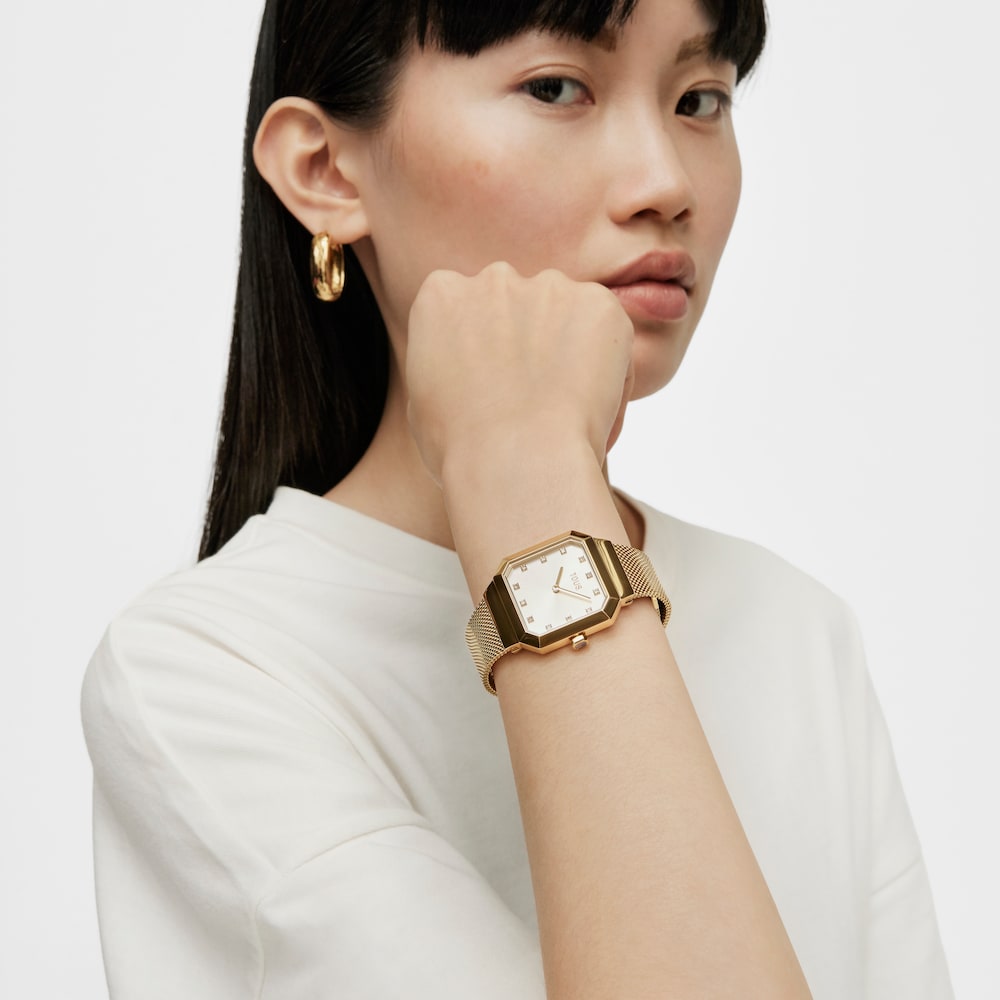 Analogowy zegarek ze stalową bransoletą IPG w kolorze złota Karat Squared