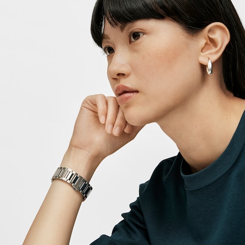 Reloj analógico con acero IPRG rosa y brazalete de acero Karat Round