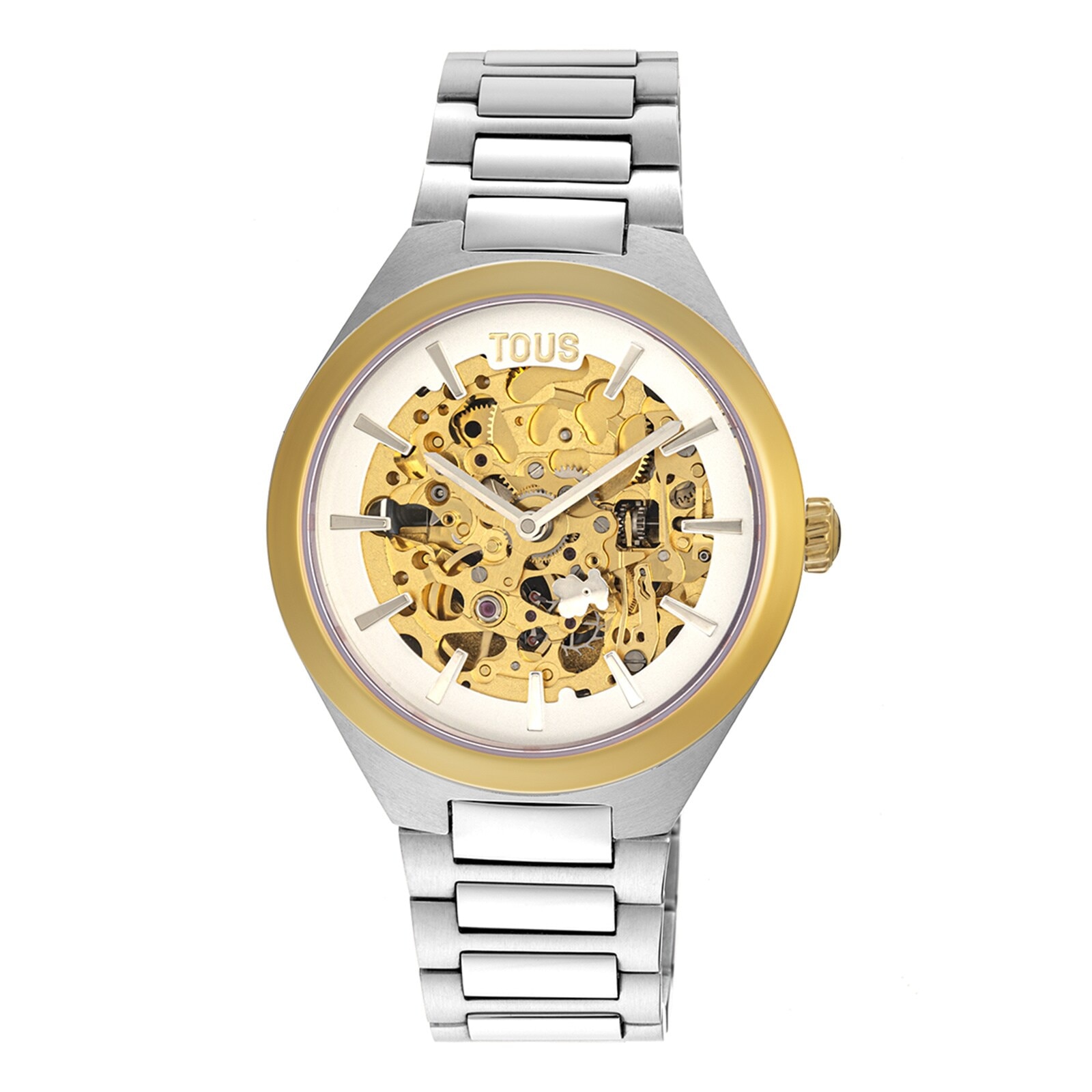 Karat Round Analogue watch in gold-colored IPG steel with a steel wristband