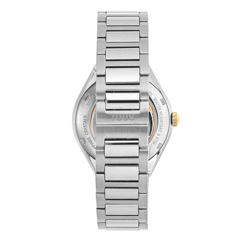 Karat Round Analogue watch in gold-colored IPG steel with a steel wristband