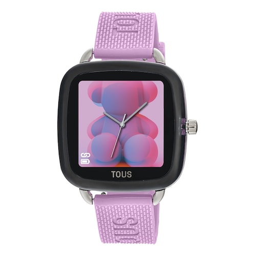 Reloj smartwatch con correa de silicona rosa D-Connect