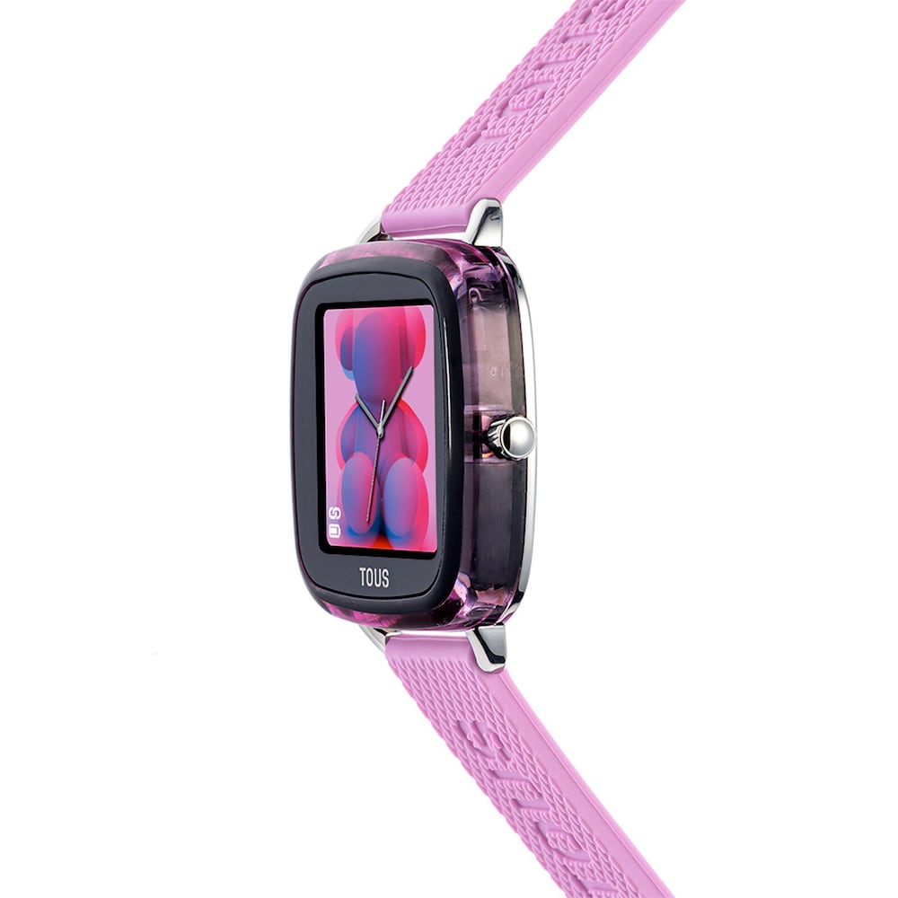 Reloj smartwatch con correa de silicona rosa D-Connect