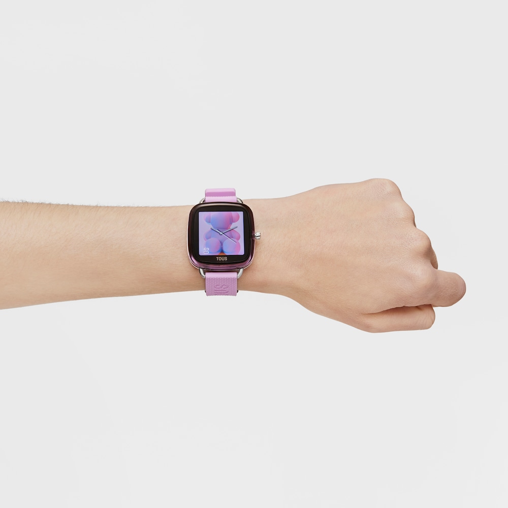 Reloj smartwatch con correa de silicona rosa D-Connect