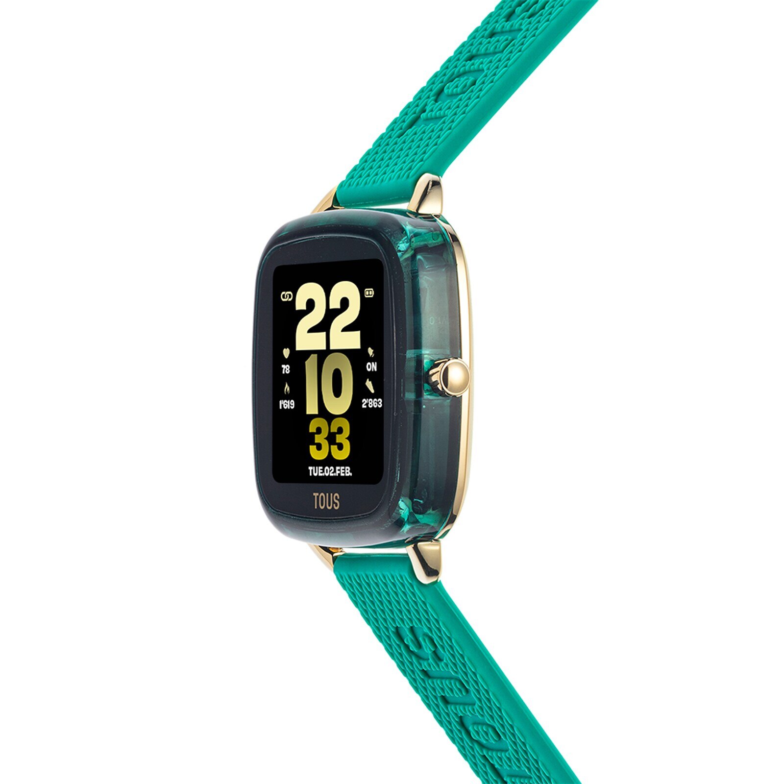 D-Connect Smartwatch with green silicone strap