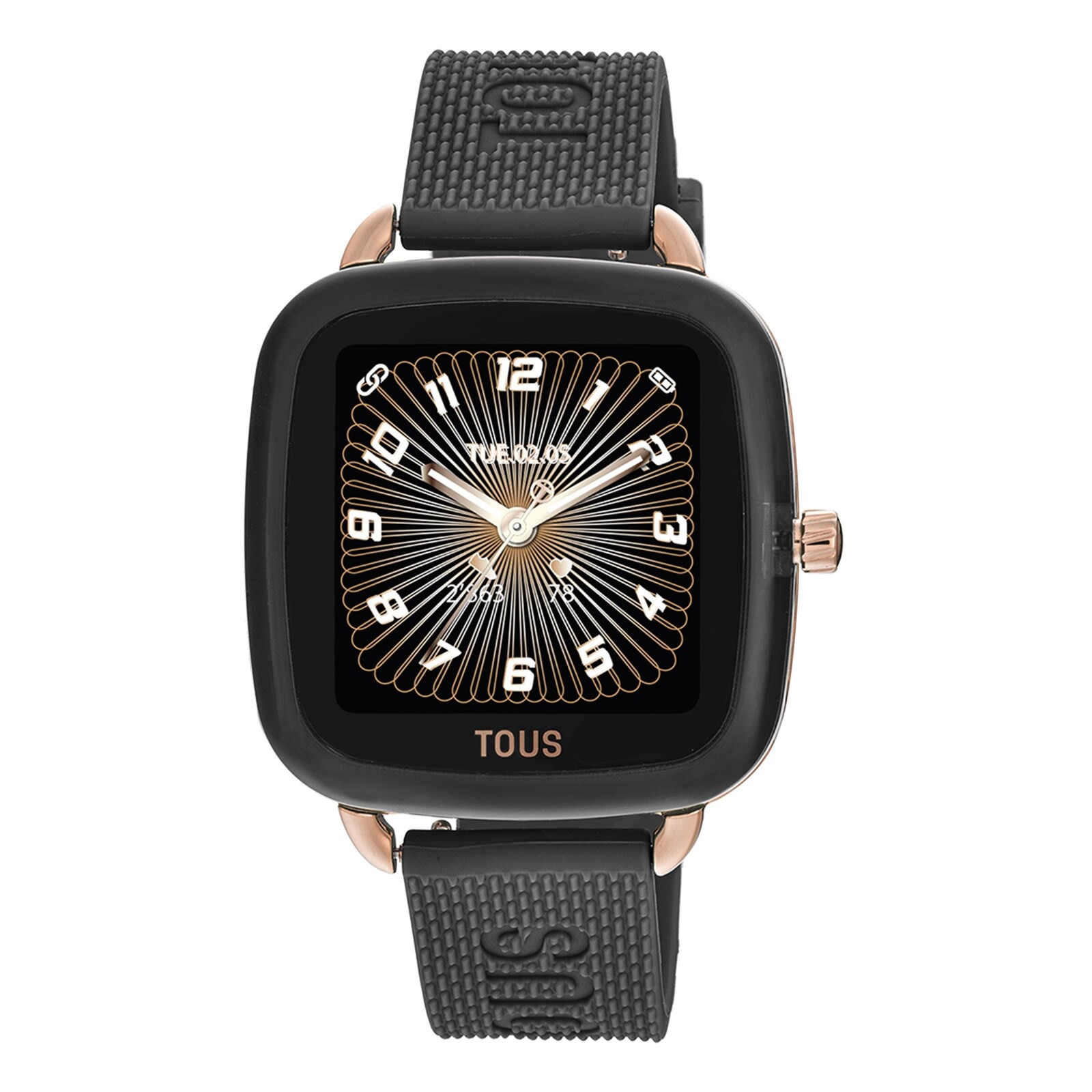 D-Connect Smartwatch with black silicone strap