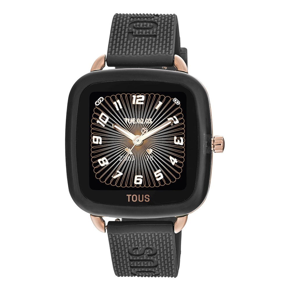 Reloj smartwatch con correa de silicona negra D-Connect
