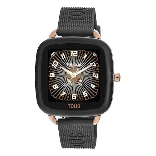 Reloj smartwatch con correa de silicona negra D-Connect