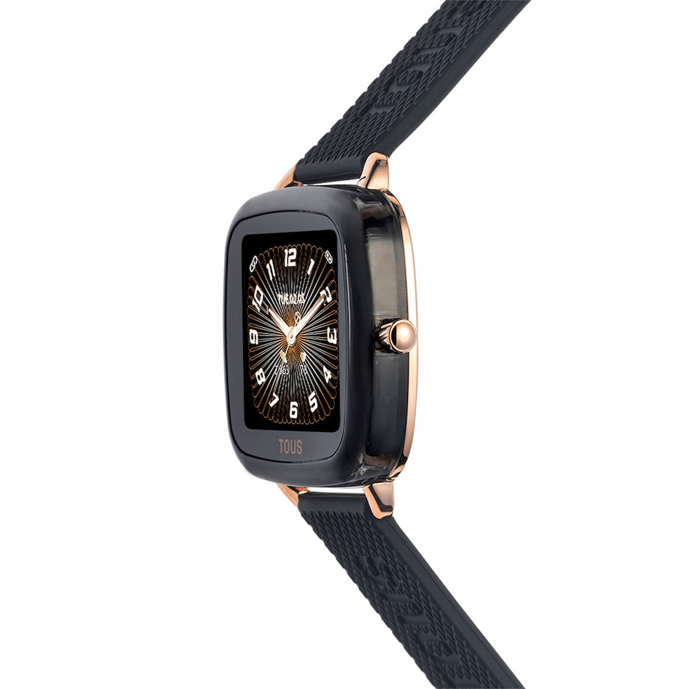 Reloj smartwatch con correa de silicona negra D-Connect