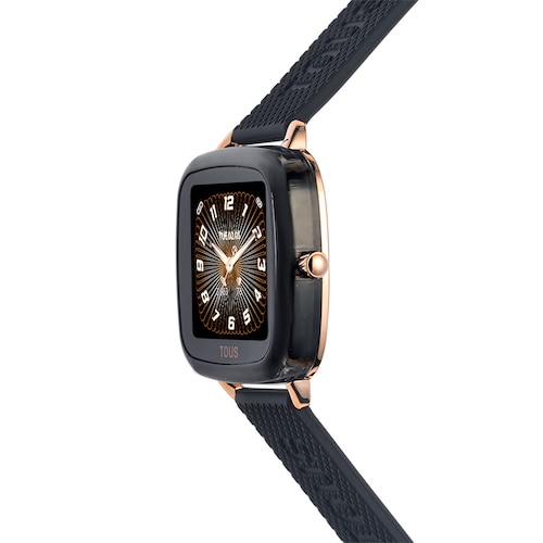 D-Connect Smartwatch with black silicone strap