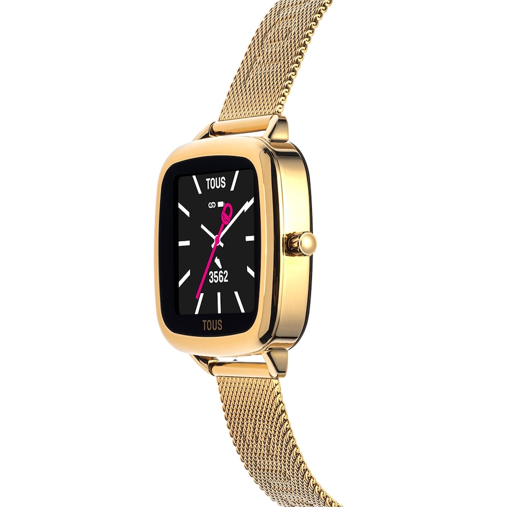 Reloj smartwatch con brazalete de acero IPG dorado D-Connect