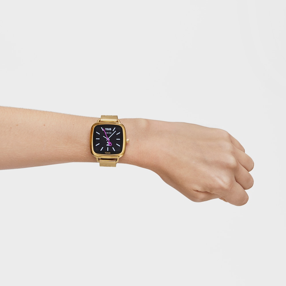 Reloj smartwatch con brazalete de acero IPG dorado D-Connect