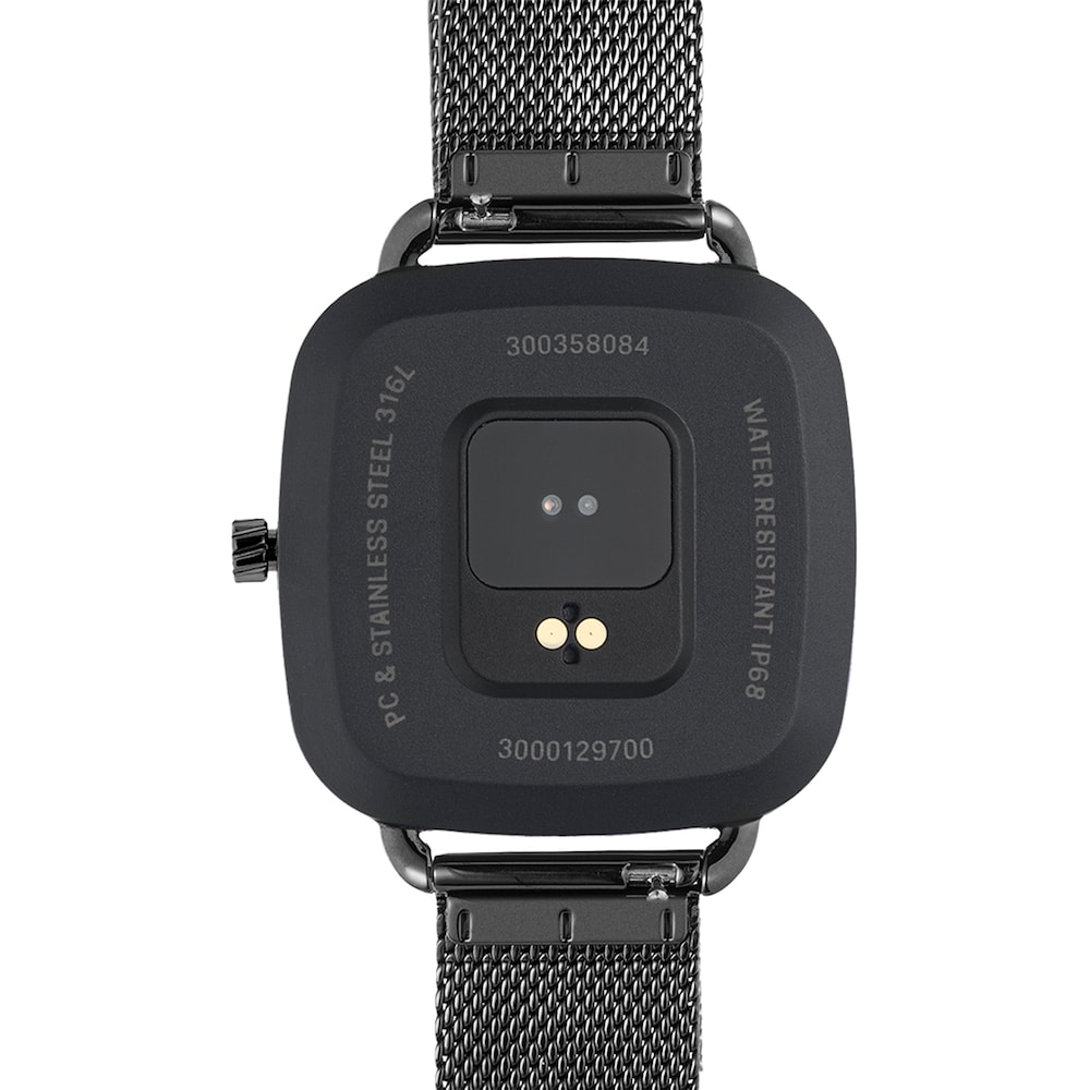 Reloj smartwatch con brazalete de acero IP negro D-Connect image number 2