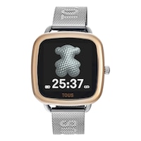 D-Connect pink IPRG steel Smartwatch with steel bracelet