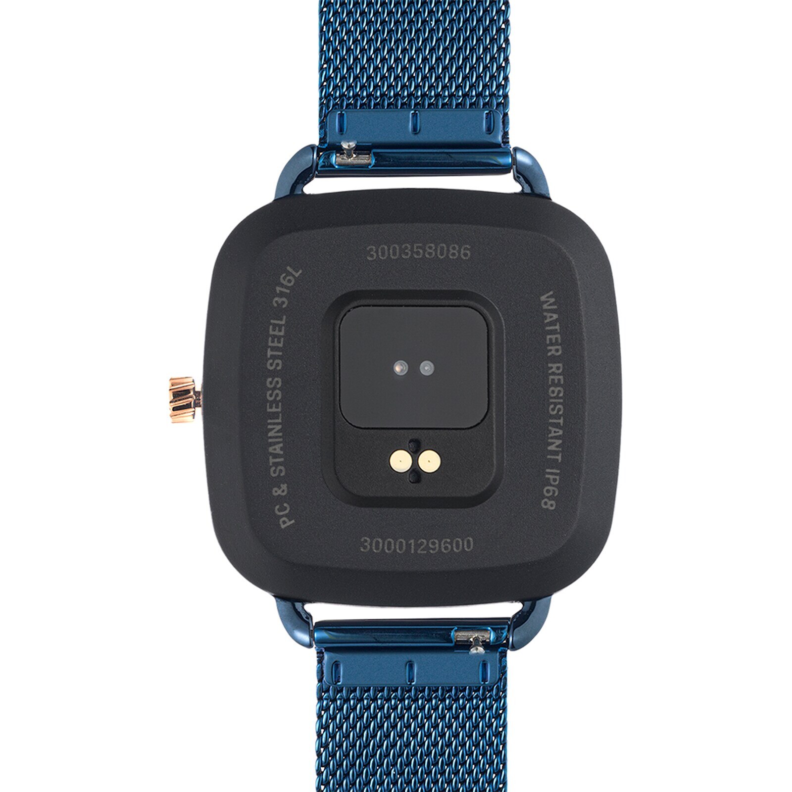 D-Connect pink IPRG steel Smartwatch with blue IP steel bracelet
