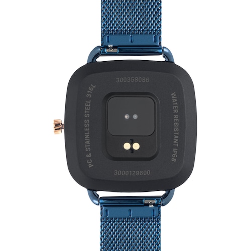 D-Connect pink IPRG steel Smartwatch with blue IP steel bracelet