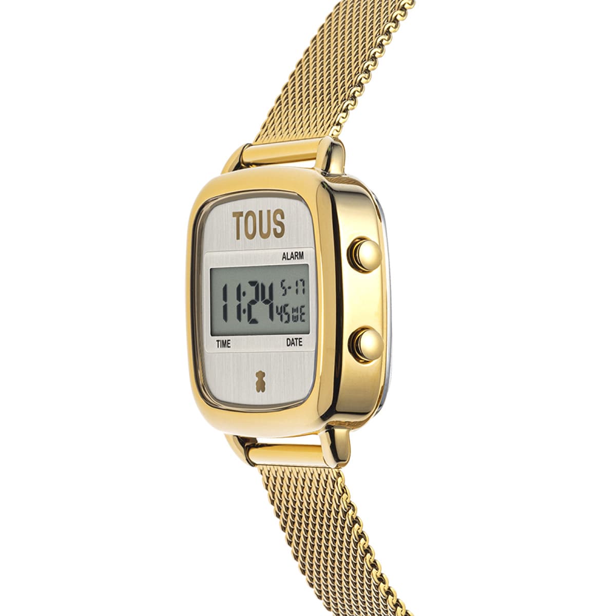 Reloj digital con brazalete de acero IPG dorado D-Logo New