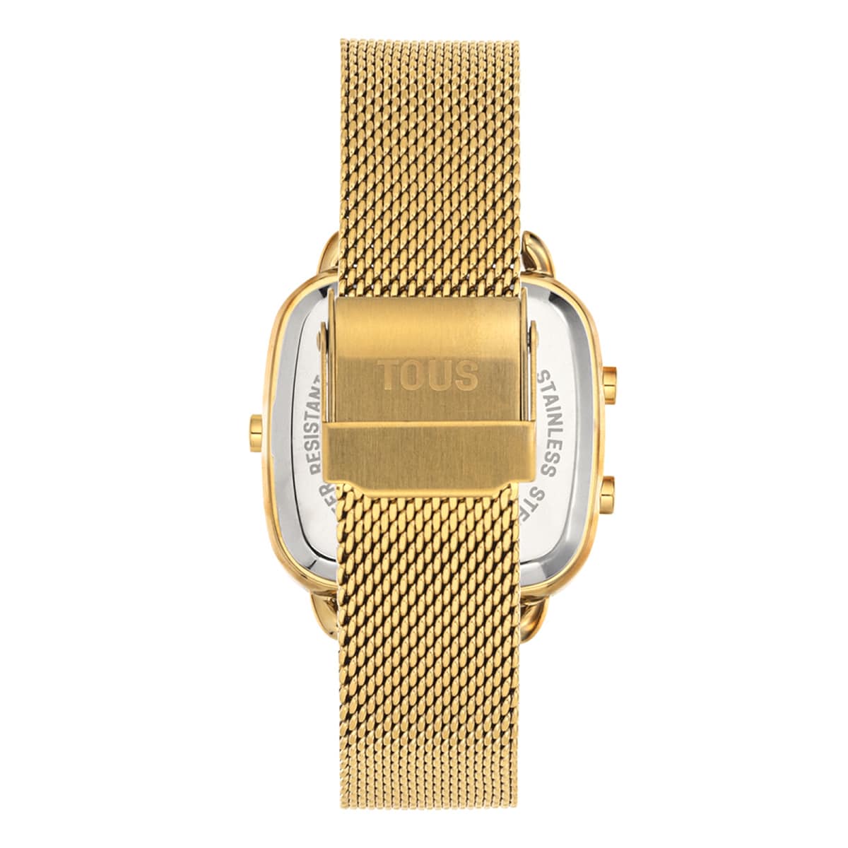 Reloj digital con brazalete de acero IPG dorado D-Logo New