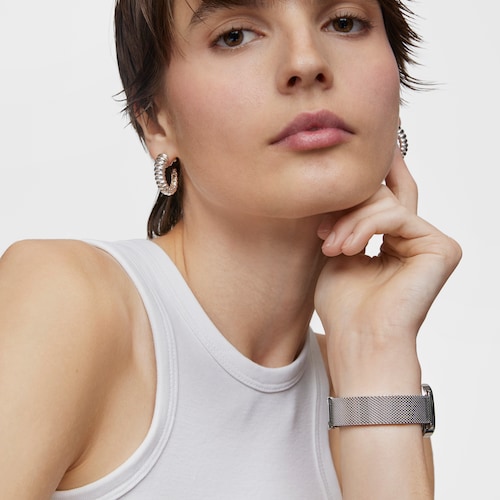 D-Logo New Digital watch with steel strap