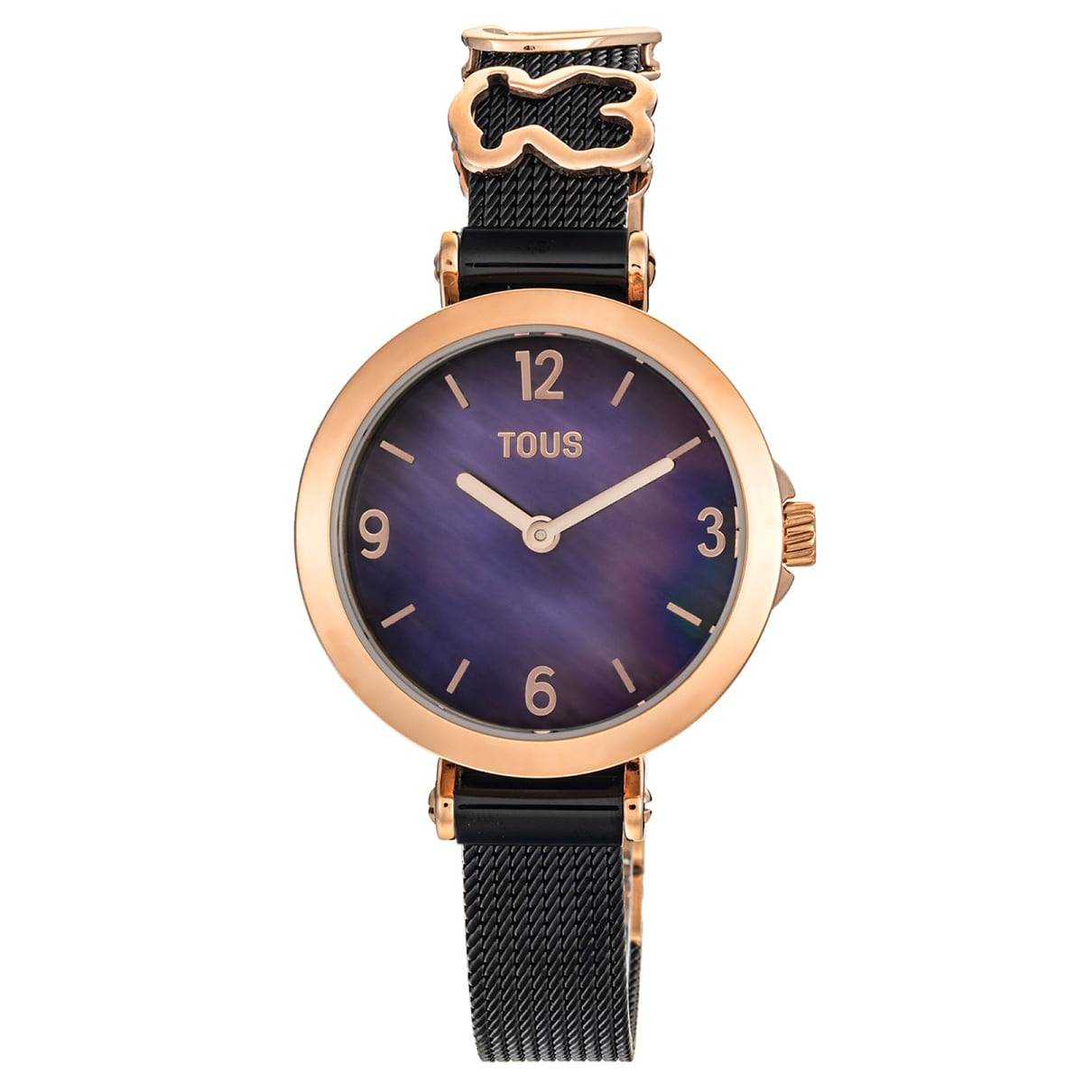 Icon Charms analogue Watch with black IP steel and pink IPRG steel bracelet