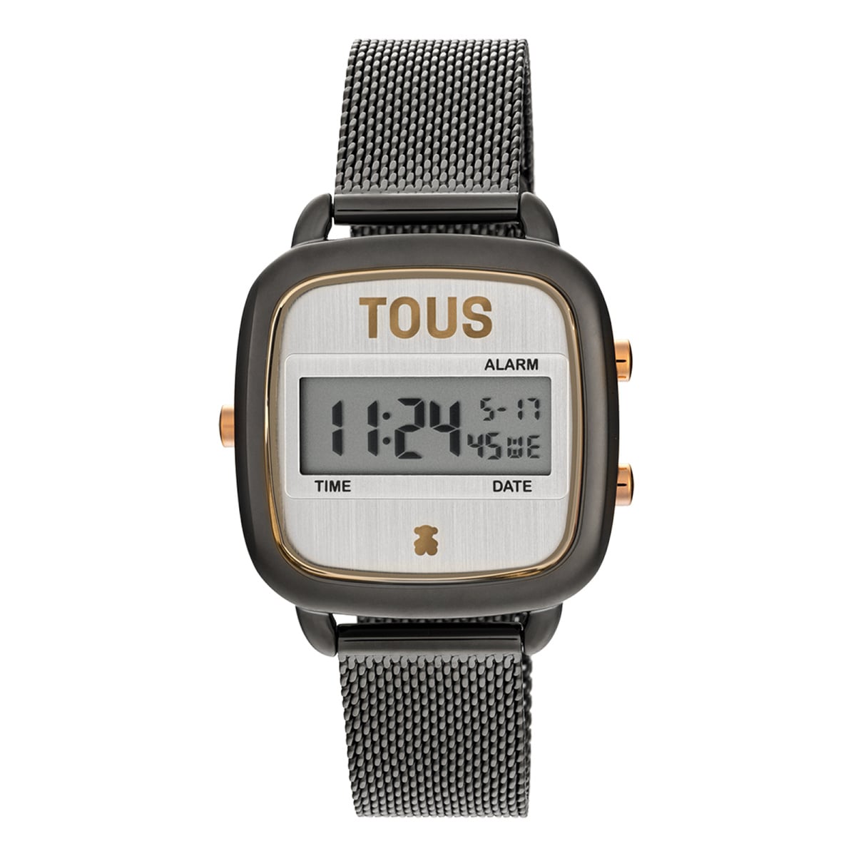 Reloj digital con brazalete de acero IPG gris D-Logo New