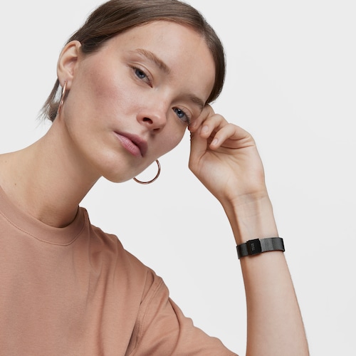 D-Logo gray IP steel and pink IPRG steel digital Watch