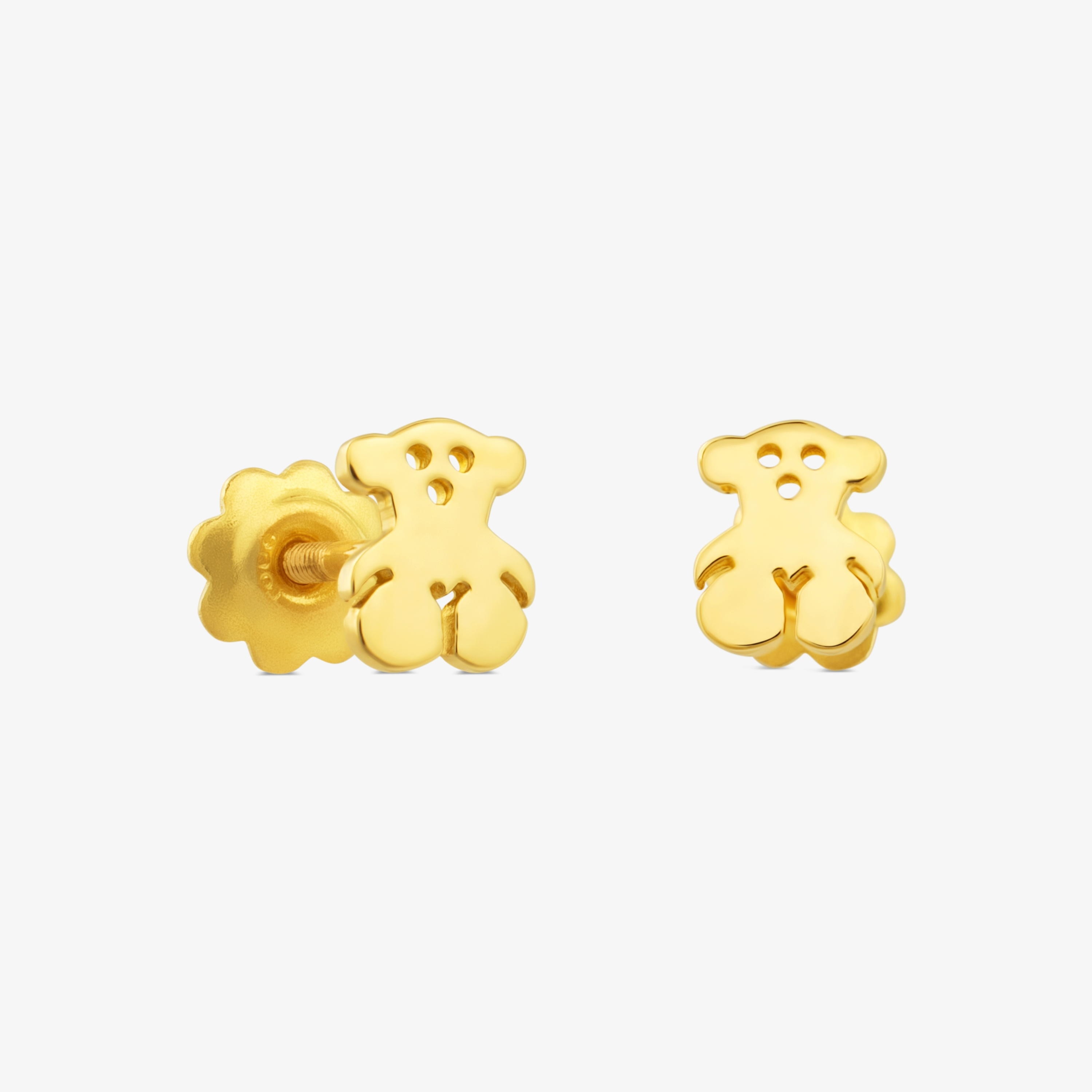 18K solid gold Baby TOUS Earrings. Screw back 