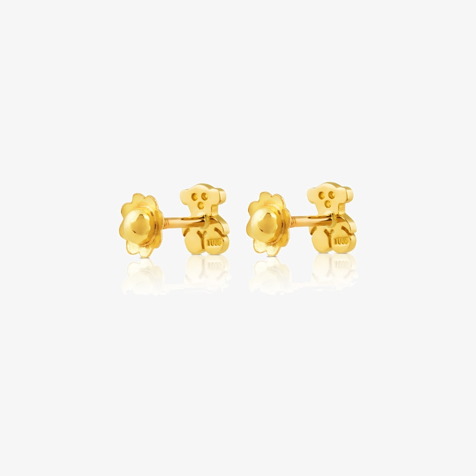 18K solid gold Baby TOUS Earrings. Screw back 