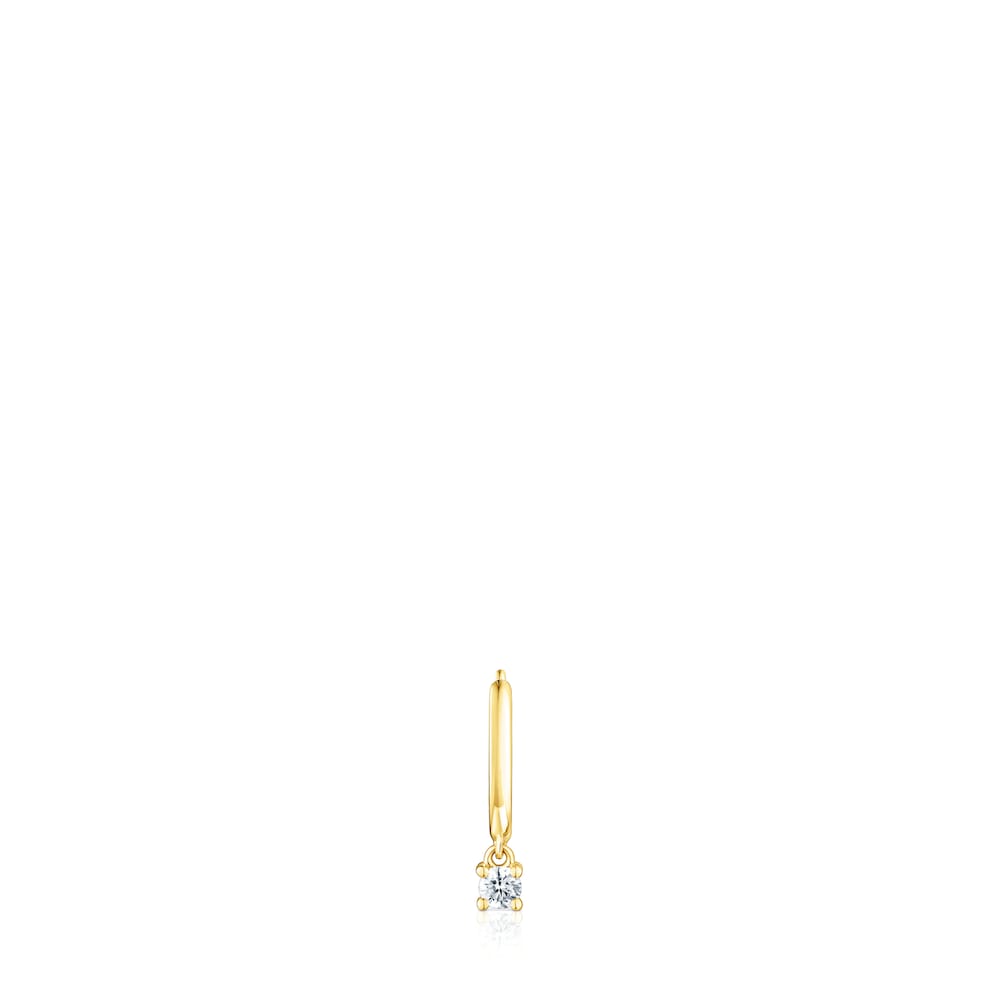 Gold TOUS Basics Hoop earring with diamond Gold TOUS Basics Hoop earring with diamond