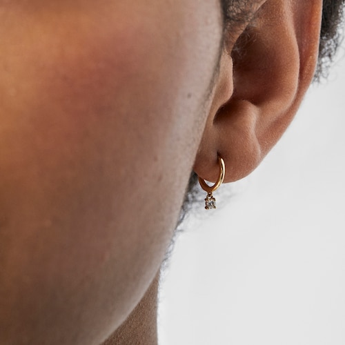 Gold TOUS Basics Hoop earring with diamond