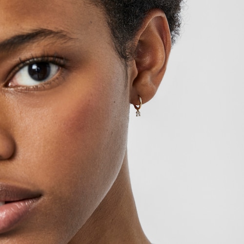 Gold TOUS Basics Hoop earring with diamond